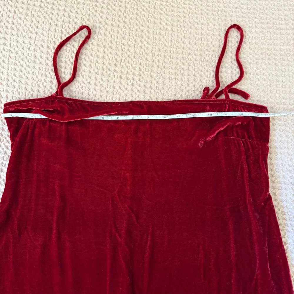 Reformation Crimini Velvet Midi Dress Red Slit Holiday Cocktail Dress S - Picture 9 of 11